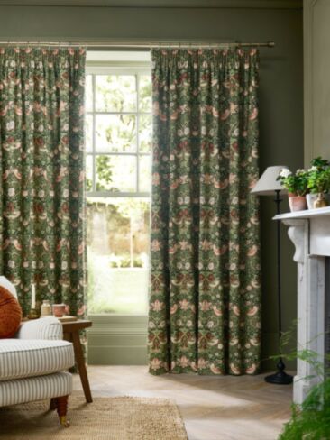 Strawberry Thief Nettle Ready Made Curtains